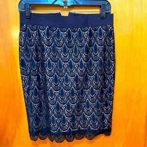 Ann taylor size 0 cream with black lace skirt